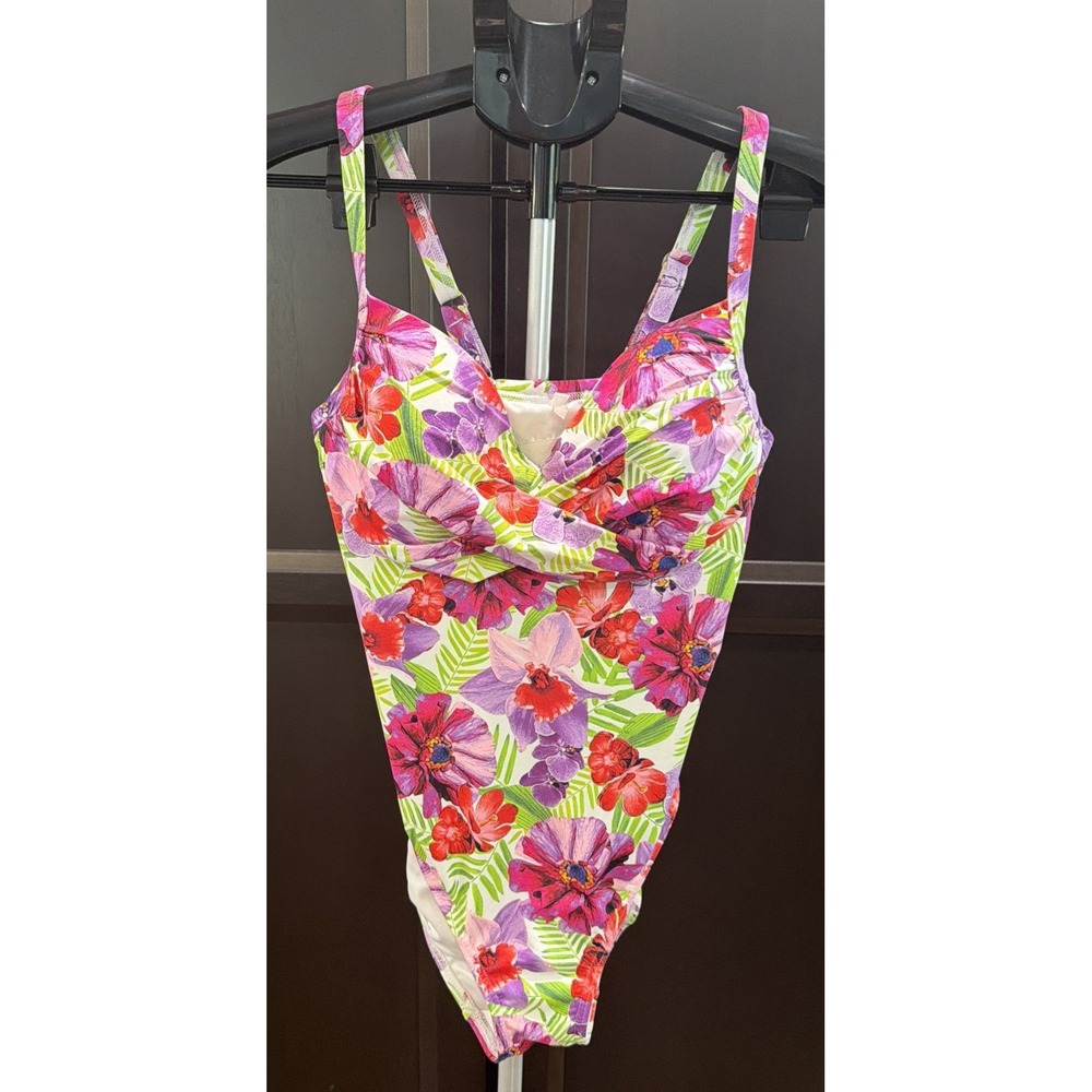 LANDS' END FLORAL ONE PIECE BATHING SUIT ~ Size 6